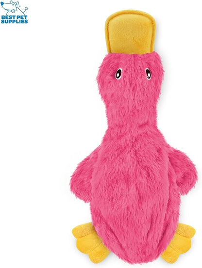 Best Pet Supplies Interactive Squeaky Dog Chew Toy, Ideal Dog Toys for Chewers, Small, Medium & Large Dogs, and Fetch Lovers - Crinkle Duck (Yellow, Blue, Pink), Large