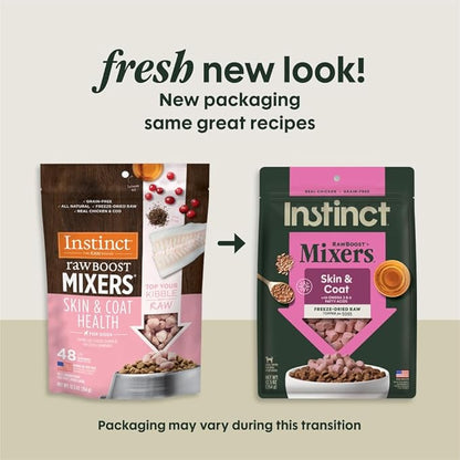 Instinct Raw Boost Mixers Skin & Coat Health Freeze-Dried Dog Food Topper, 12.5 oz. Bag