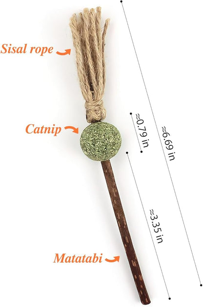 3 PCS Natural Catnip Cat Toys Set - Cat Nip Chew Toy with Silver Vine & Sisal Rope for Kitten Teething, Dental Care, Anxiety Relief - Durable Cat Toy for Indoor Cats, Kittens to Adults