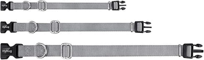 Hyhug Small Dog Collar Quick-Release| Heavy-Duty Nylon Puppy Collar, Adjustable & Durable Pet Supplies for Boy & Girl Dogs (Small, Sleet Gray)