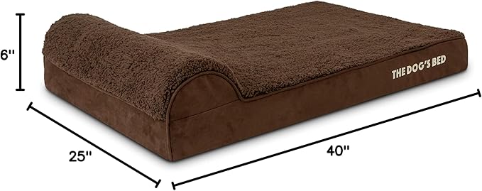 The Dog’s Bed Orthopedic Headrest Dog Bed Large Brown, Memory Foam, Pain Relief for Arthritis, Hip & Elbow Dysplasia, Post Surgery, Lameness, Waterproof Washable Cover, Veterinary Approved