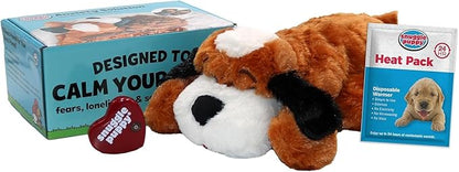 Original Snuggle Puppy Heartbeat Puppy Toy - Heartbeat Puppy for Dogs - Pet Anxiety Relief and Calming Aid - Comfort Dog Toy - Behavioral Training and Sleep Aid Cuddle buddy - Crate Training Essential