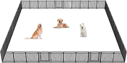 New Thickened Version Dog Playpen, 32 Inch Dog Fences for The Yard, Portable Outdoor Dog Playpen for Large/Medium/Small Dogs, Foldable Metal Dog playpen, with Doors (40 Panels, 32 Inch)