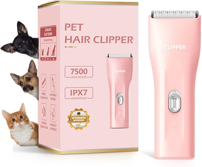 Grimgrow Dog Grooming Kit Clipper for Thick Coat Low Noise Cordless Cat Hair Trimmer Rechargeable Shaver Pet Grooming Tools for Small and Large Animals