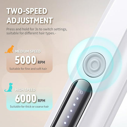 2026 New Pet Precision Trimmer, Dog Paw Trimmer with LED Light, Low Noise, IP68 Waterproof, Dual-Speed Motor, Suit for Trimming Paw, Ear, Face, Butt, Eyebrows, USB Rechageble