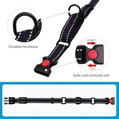 Martingale Dog Collar and Leash Set Martingale Collars for Dogs Reflective Martingale Collar for Small Medium Large Dogs(Black&M)