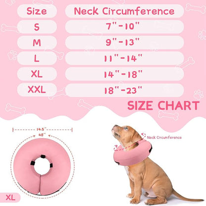 Supet Inflatable Dog Cone Collar Alternative After Surgery, Dog Neck Donut Collar Recovery E Collar to Stop Licking, Soft Dog Cone for Medium Large Dogs