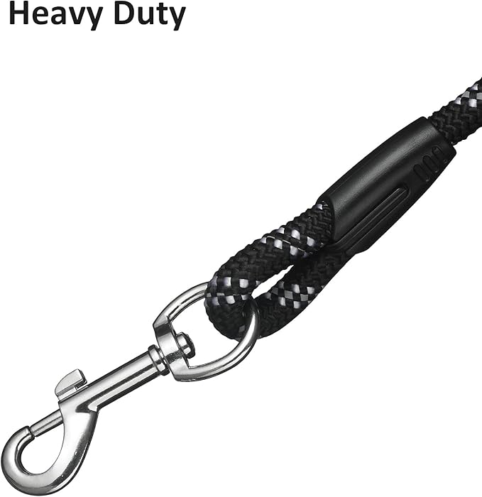 Long Dog Leash for Dog Training 20FT, Heavy Duty Dog Lead for Large Medium Small Dogs Outside Walking, Playing, Camping, or Yard, Black