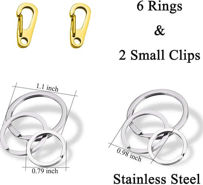 Dog Tag Clips / 2 Pack/Multiple Size 304 Stainless Steel Quick Clip with Rings/Easy Change Dog Cat ID Tag Holder for Small pet Collars and Harnesses.(2 Small Gold)