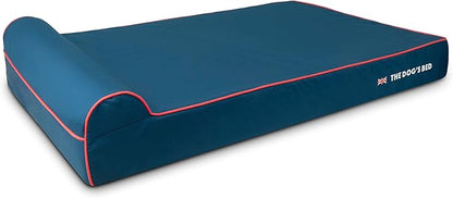 The Dog’s Bed Orthopedic Headrest Dog Bed XXL Blue Oxford with Red Trim UK Flag Dog Bed, Memory Foam, Hip & Elbow Dysplasia, Post Surgery, Waterproof Washable Cover, Veterinary Approved