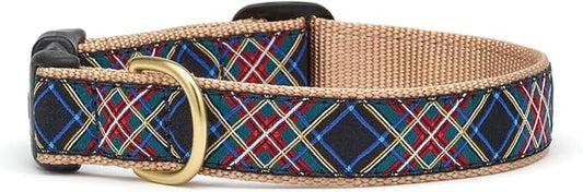 Up Country Black Tartan Dog Collar, 1 inch Width, Small (9 to 15 inches)