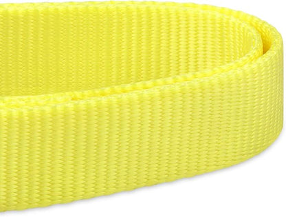 Hyhug Nylon Short Dog Leash with Soft Padded Handle, Single Handle Leash, Durable Heavy Duty, Ideal for Anti-Pulling Dog Training,Perfect for Large Medium Small Breeds (18 Inches, Luminous Yellow)