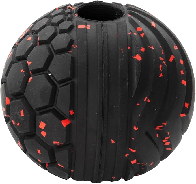 Chew King Supreme Durable Rubber Dog Ball for Aggressive Chewers, Treat-Dispensing Heavy-Duty Chew Toy with Safety Air Vent, Interactive Dog Toy for Training & Enrichment, Medium 3" Fetch Ball