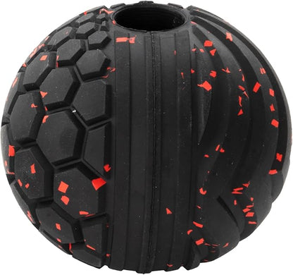 Chew King Supreme Durable Rubber Dog Ball for Aggressive Chewers, Treat-Dispensing Heavy-Duty Chew Toy with Safety Air Vent, Interactive Dog Toy for Training & Enrichment, Large 4" Fetch Ball