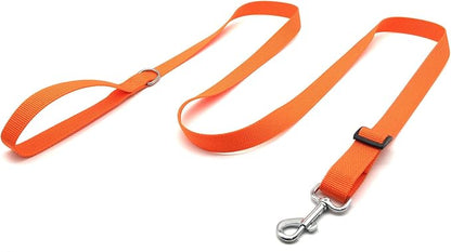 6FT/ 10FT Adjustable Dog Leash, Nylon Dog Leashes for Medium Large Dogs (6FT, Orange)