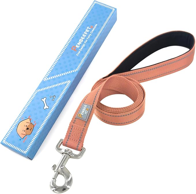 Reflective Dog Leash 6 FT Padded Handle Nylon Dogs Leashes for Small Dogs Coral