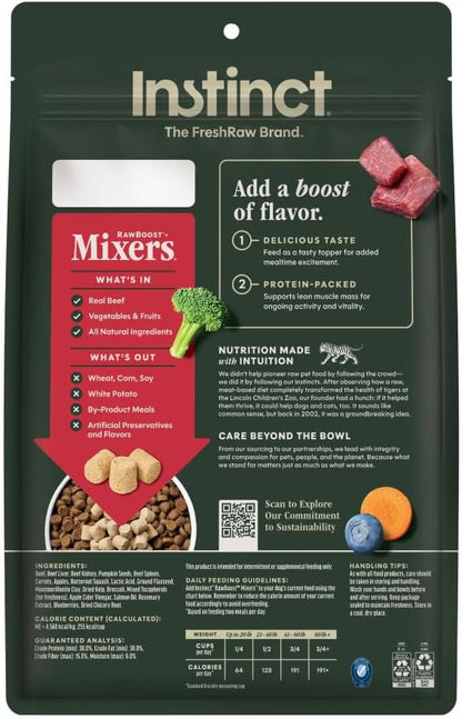Instinct Raw Boost Mixers, Freeze Dried Dog Food Topper, Grain Free Recipe - All Natural Beef, 25 oz. Bag