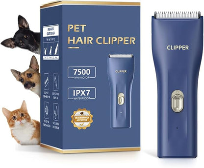 Grimgrow Dog Grooming Kit Clipper for Thick Coat Low Noise Cordless Cat Hair Trimmer Rechargeable Shaver Pet Grooming Tools for Small and Large Animals