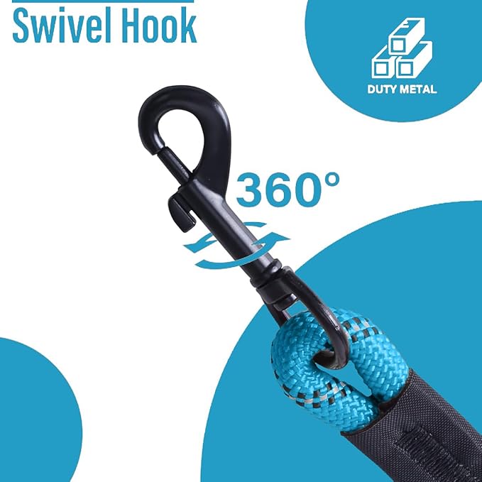 Long Leash for Dogs 10ft 16ft 30ft 50 Feet 100 Foot Tie Out Check Cord Recall Obedience Rope Lead Extra Longline Long Dog Leash for Small Medium Large Dogs Outdoor Training Camping Tracking