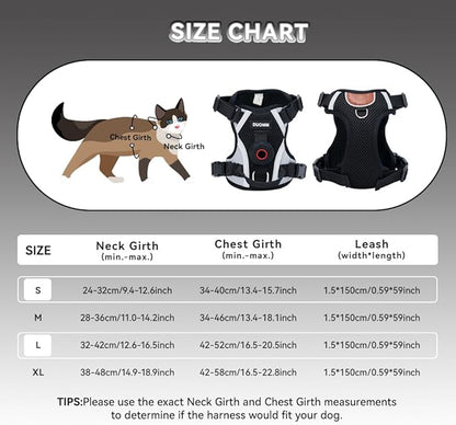 Cat Harness Leash Set with AirTag Holder, Upgraded Escape Proof Vest with Lead for Large Cat Small Dog Puppy Outdoor Walking, Soft Breathable Mesh Jacket with Reflective Strip (Black, L)
