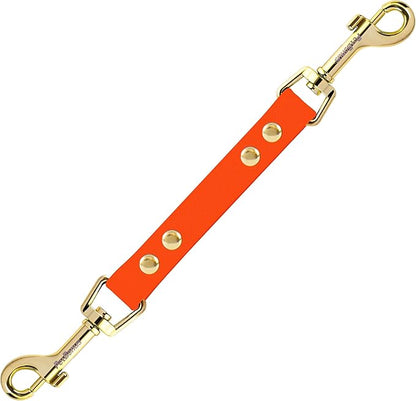 PetBonus Dog Collar Safety Clip, Waterproof Backup Safety Strap for Dog Harness to Prong Collar, Odor Proof Double Ended Clasp Leash Connector for Training Walking (Orange)