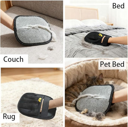 Pet Hair Remover Glove for Dogs & Cats, Electrostatic Fabric Hair Removal Mitt for Sofa, Couch, Bedding, Carpet & Car Interior, Reusable Furniture & Upholstery Cleaning Tool