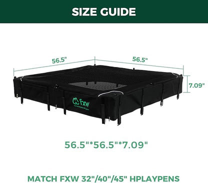 FXW Homeplus Unleashed Indoor Dog Playpen - Stress-Free and Safe Play, Heavy Duty 32 Inch 8 Panels with Playpen Cover for Small and Medium Dogs, Black│Patented