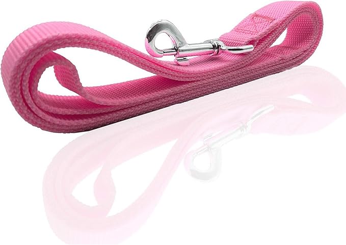 Nylon Dog Leash 16 Feet Long, Walking Training Dog Leashes for Medium Large Dogs(1" X 16 ft, Pink)