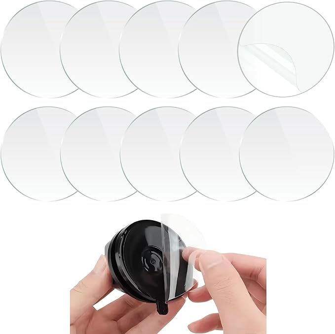 CUTIE PAW PAL Double Sided 3m Adhesive Sticky Pads - 7 cm - 10 Pack - Strong Adhesive for Suction Cup Cat Toys - Compatible with Interactive Bird Simulation Toys - Suction Cup Sticky Pad Replacement