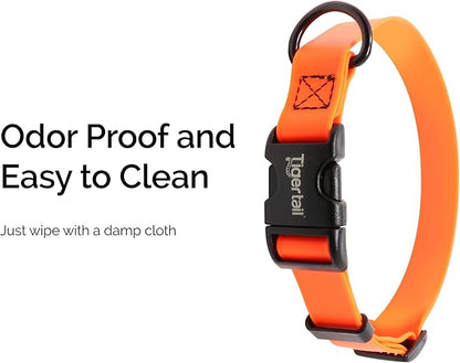 Tiger Tail X Small Orange Dog Collar | Waterproof and Odor-Proof for Active Pets | Durable, Anti-Mat, and Lightweight Design | Made with Premium Coated Nylon | Suitable for Extra Small Breed Dogs