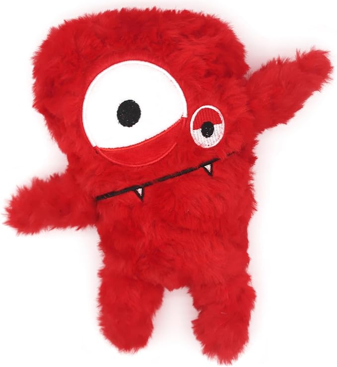 HUGEME Squeaky Dog Toy, Plush Stuffed Dog Toy Keep Them Busy Tug of War Dog Chew Toy for Small Medium Large Dogs (Red)