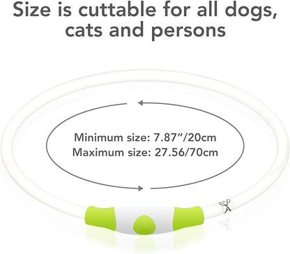 Colaseeme LED Dog Collar Light Up Dog Collars 1 Count USB Rechargeable TPU Glow Safety Basic Dog Collars for Large Medium Small Dogs (Cyan)