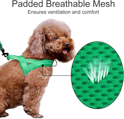 Plutus Pet No Pull Dog Harness with Breathable Mesh Padded, Adjustable Reflective Escape Proof Dog Harness, Quick Fit Dog Vest Harness for Small Medium Large Dogs(M, Green)
