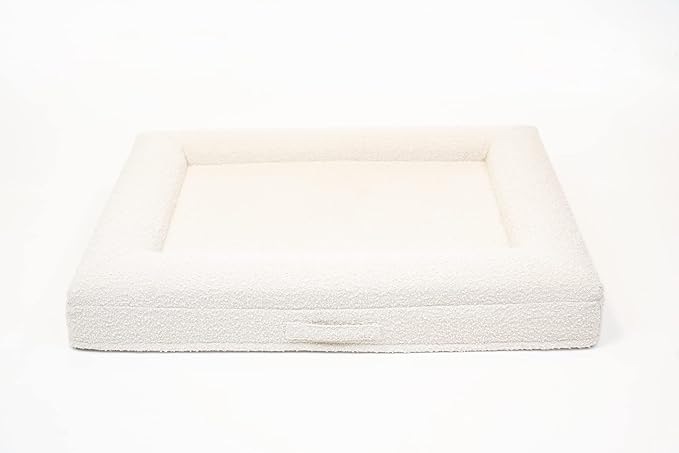 Bluewater Dog Luxury Boucle Orthopedic Memory Foam Dog Bed with Waterproof Liner and Machine Washable Cover with YKK Zippers (Large, 45" L x 36" W x 7" Th, Cloud)