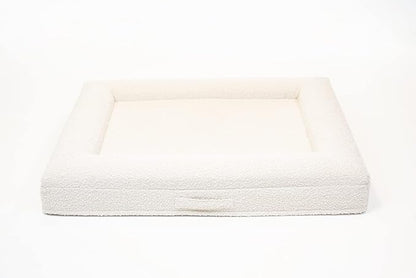 Bluewater Dog Luxury Boucle Orthopedic Memory Foam Dog Bed with Waterproof Liner and Machine Washable Cover with YKK Zippers (Large, 45" L x 36" W x 7" Th, Cloud)