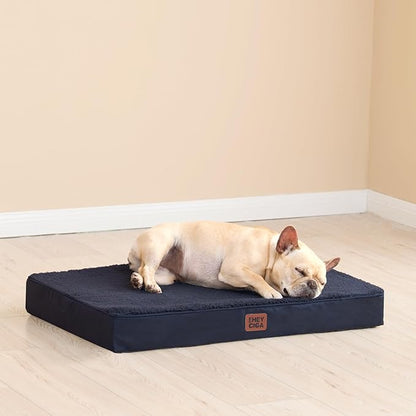 EHEYCIGA Orthopedic XL Dog Beds for Extra Large Dogs with Removable Washable Cover for Crate, Navy, 41x27