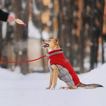 Lelepet Dog Coat Warm Dog Winter Coat Waterproof Dogs Jacket with Harness Built in Reflective Pet Fleece Vest Zip-Up Cold Weather Coats for Small Dogs Turtleneck & Windproof Coats Chihuahua Red XS