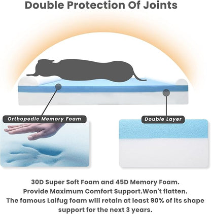 Laifug Orthopedic Memory Foam Extra Large Dog Bed Pillow(50"x36"x10", Slate Grey) Durable Water Proof Liner & Removable Washable Cover & Smart Design