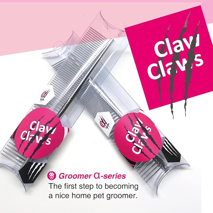 Claw Claws 6.1" Comb with Rounded Ends Spine, Pet Comb for Professional Groomer Tool, for Short to Medium Haired Dog, Cat and other pets.