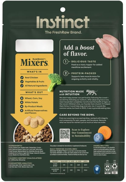 Instinct Raw Boost Mixers, Freeze Dried Dog Food Topper, Grain Free - Cage Free Chicken, 14 oz. Bag