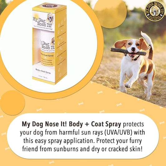 Coat and Body Spray - Sun Protection for Your Dog, Protects Against Harmful UVA/UVB Rays