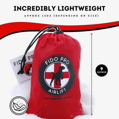 Fido Pro Airlift Emergency Dog Rescue Sling - Lightweight, Packable Dog Sling for Large Dogs with 8-Point Support System for Safe Transport - Ideal for Hiking, Skiing - Fits Dogs 45-70 lbs