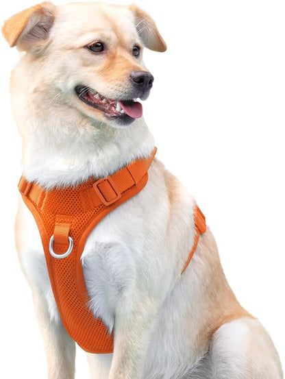 No Pull Dog Harness for Small Medium Large Dogs - Adjustable 2 Layer Mesh Dog Vest with Dual Clip, Escape Proof, Quick Release, Lightweight Breathable Mesh for Walking Hiking (Orange,XS)