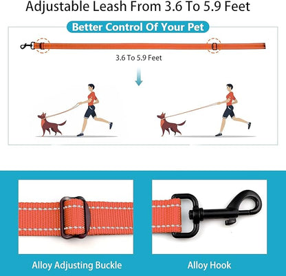 Reflective Dog Collar and Leash Set with Safety Locking Buckle Nylon Pet Collars Adjustable for Small Medium Large Dogs 3 Sizes(Orange&S)