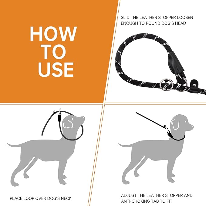 Slip Leads Dog Leash - 4/5/6/8/10 FT Heavy Duty Training Leashes - Reflective & Comfortable Handle for Small Medium Large Dogs (1/2''- 10FT, Pink)