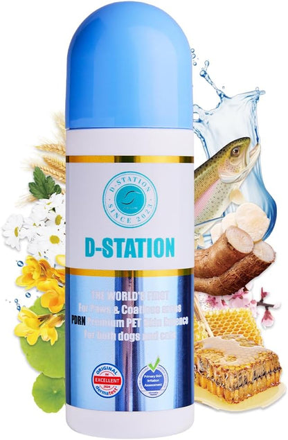 D-STATION PDRN Pet Skin Essence – Premium Abdomen & Bottom Paw Balm, Hydrates, Protects & Soothes Dry, Cracked Paws, Rough Skin & Calluses for Dogs & Cats, Gentle & Non-Irritating (2.87 oz)