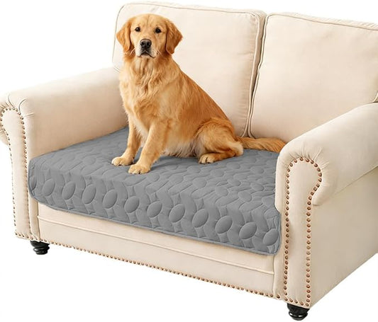 Ameritex Waterproof Pet Bed Cover Anti-Slip Dog Bed Blanket for Sofa and Furniture Waterproof New Pattern Design (Lightgrey, 30x53 Inch (Pack of 1))