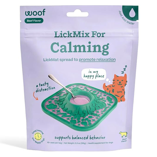 WOOF LickMixes - Dog Lick Mat Spread and Meal Topper - Delicious and Lower Calorie - Made with Wholesome Ingredients - Perfect for Dog Enrichment - Calming