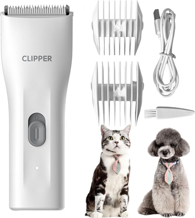 Grimgrow Dog Grooming Kit Clipper for Thick Coat Low Noise Cordless Cat Hair Trimmer Rechargeable Shaver Pet Grooming Tools for Small and Large Animals