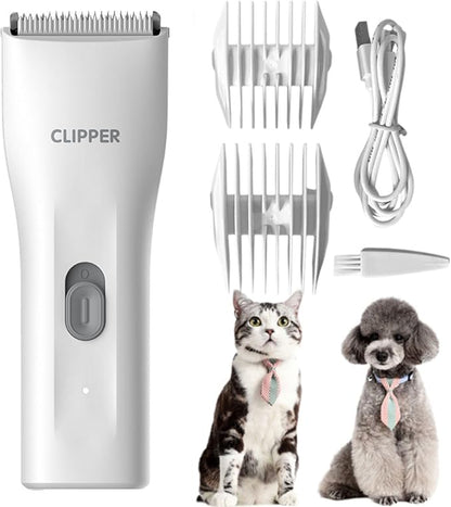 Grimgrow Dog Grooming Kit Clipper for Thick Coat Low Noise Cordless Cat Hair Trimmer Rechargeable Shaver Pet Grooming Tools for Small and Large Animals